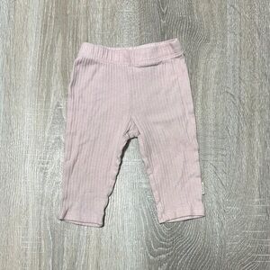 Soft Pink Ribbed Kids Leggings